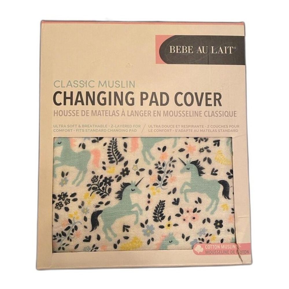 Bebe au Lait Classic‎ Muslin Changing Pad, UNICORN, One Size